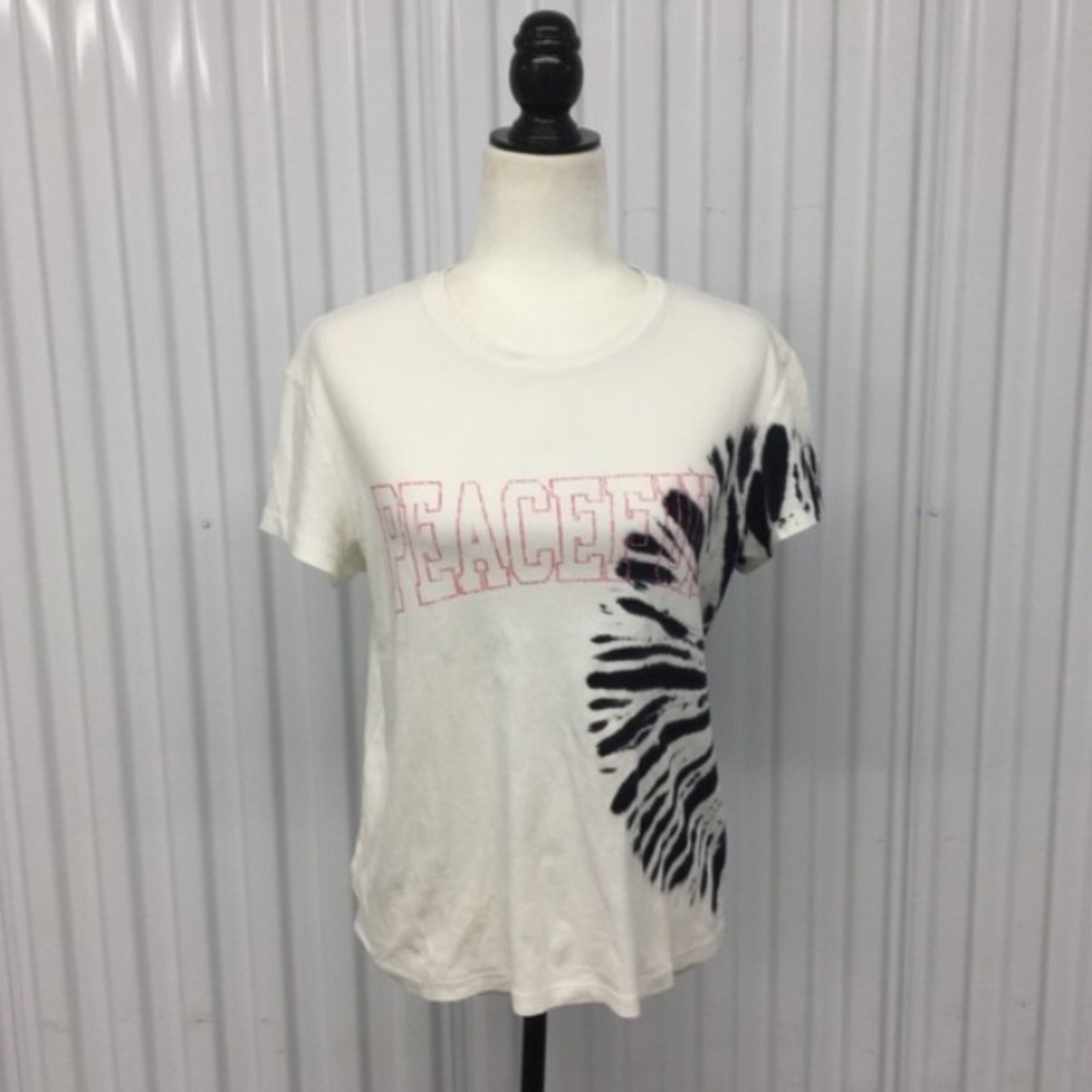 Zadig & Volitaire White Cotton Peaceful Tie Dye Tee Size: Small